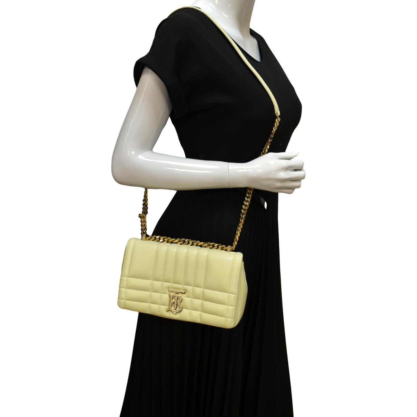 Burberry Lola Medium Quilted Leather Shoulder Bag Cool Lemon