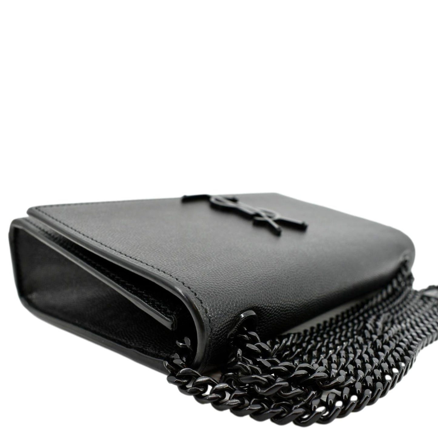 SAINT LAURENT Kate Leather Chain Clutch Crossbody Bag Black