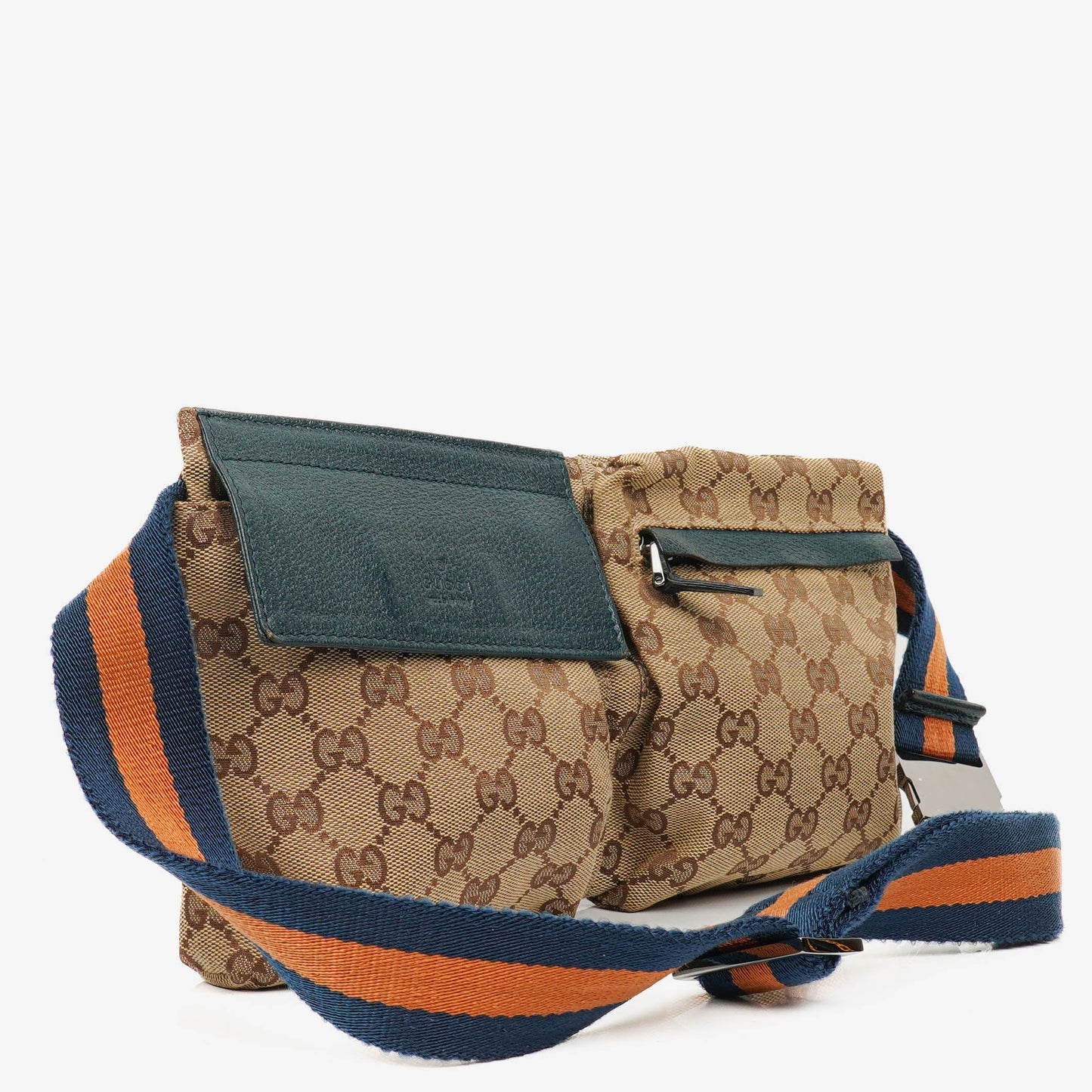 Gucci GG Multicolour Beige/Blue/Orange Monogram Canvas Belt Bag
