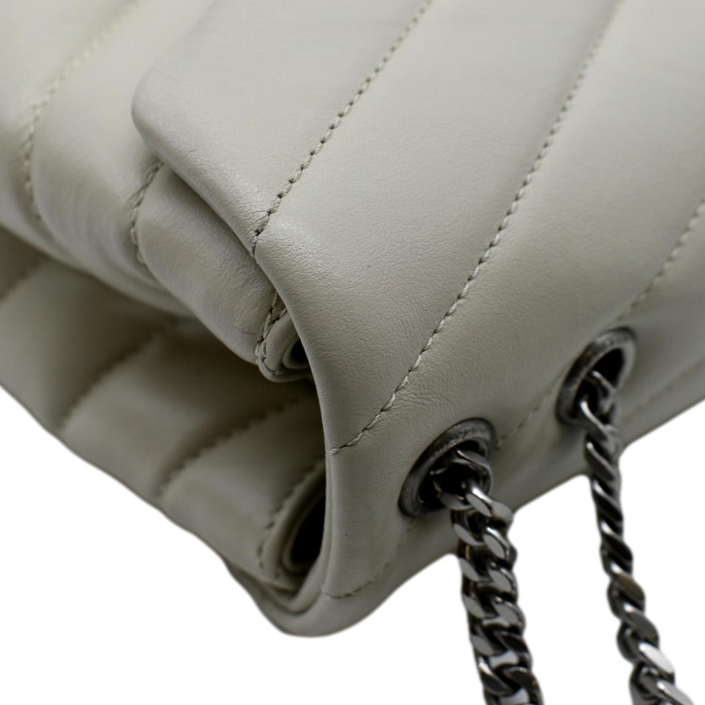 SAINT LAURENT Loulou Toy Quilted Leather Crossbody Bag Ivory