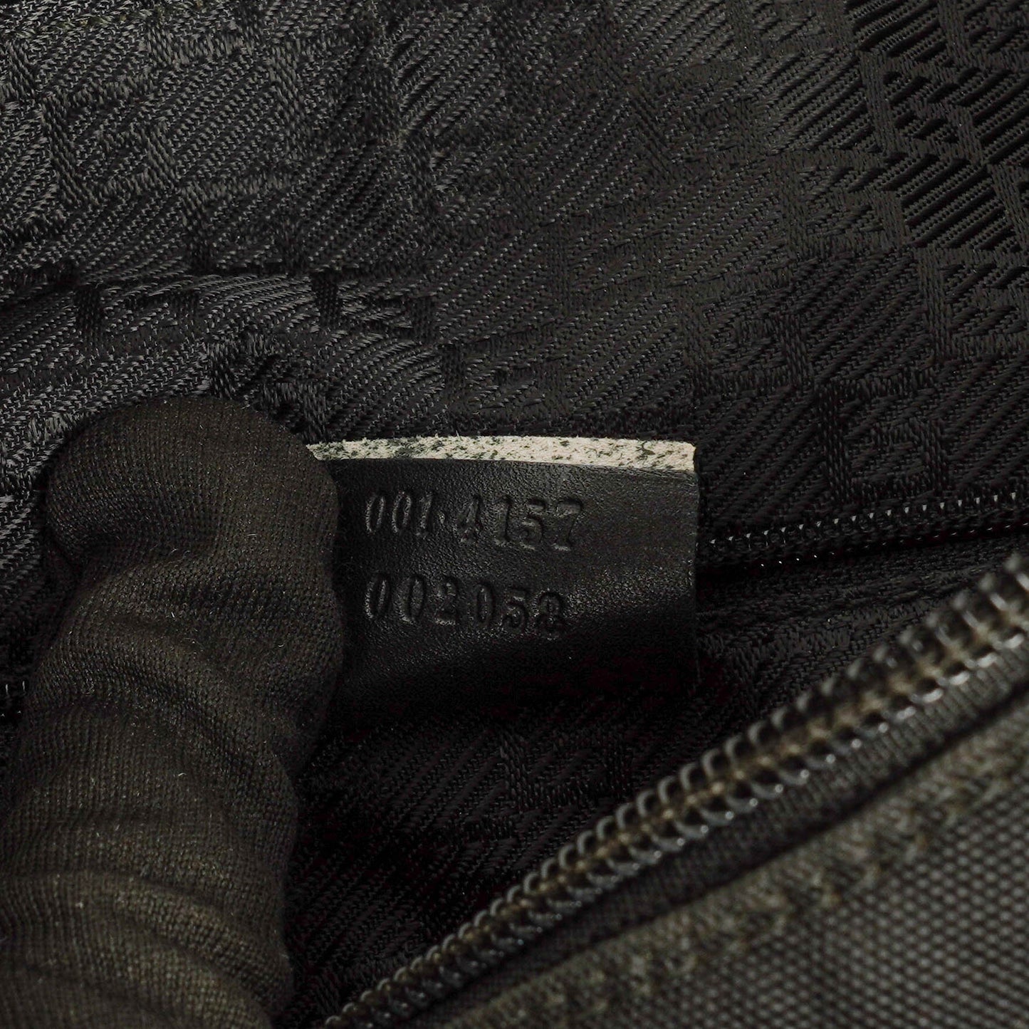 Gucci Black Nylon Leather Braided Handle Ring Hobo Bag