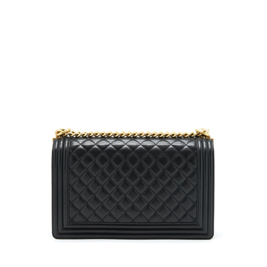 Chanel Boy Bag New Medium 28cm Lambskin Black Ruthenium GHW