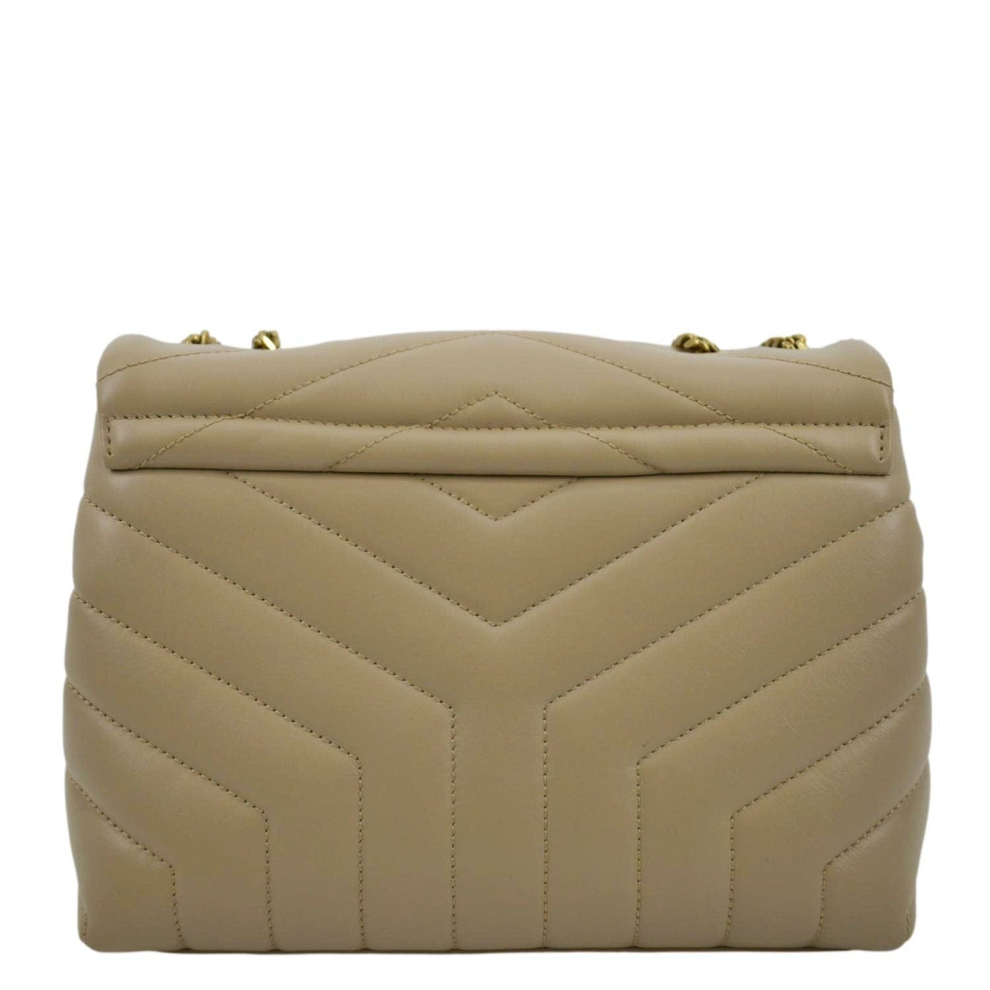 SAINT LAURENT Small Loulou Quilted Leather Crossbody Bag Dark Beige