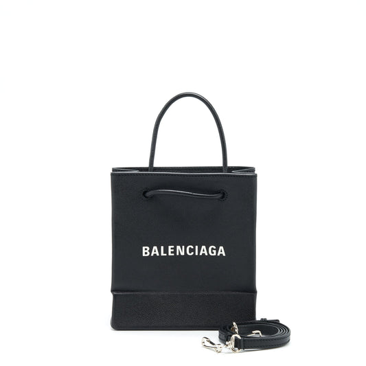 Balenciaga Top Handle Shopping Tote Purse Calfskin Black