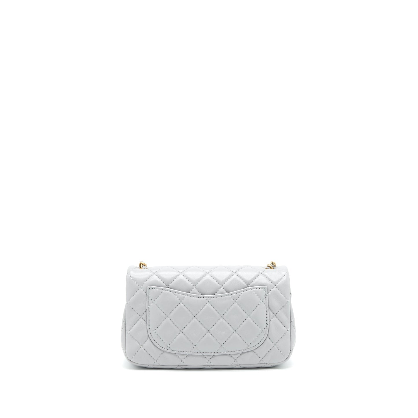 Chanel 21B pearl Crush Mini Rectangular Flap Bag Grey