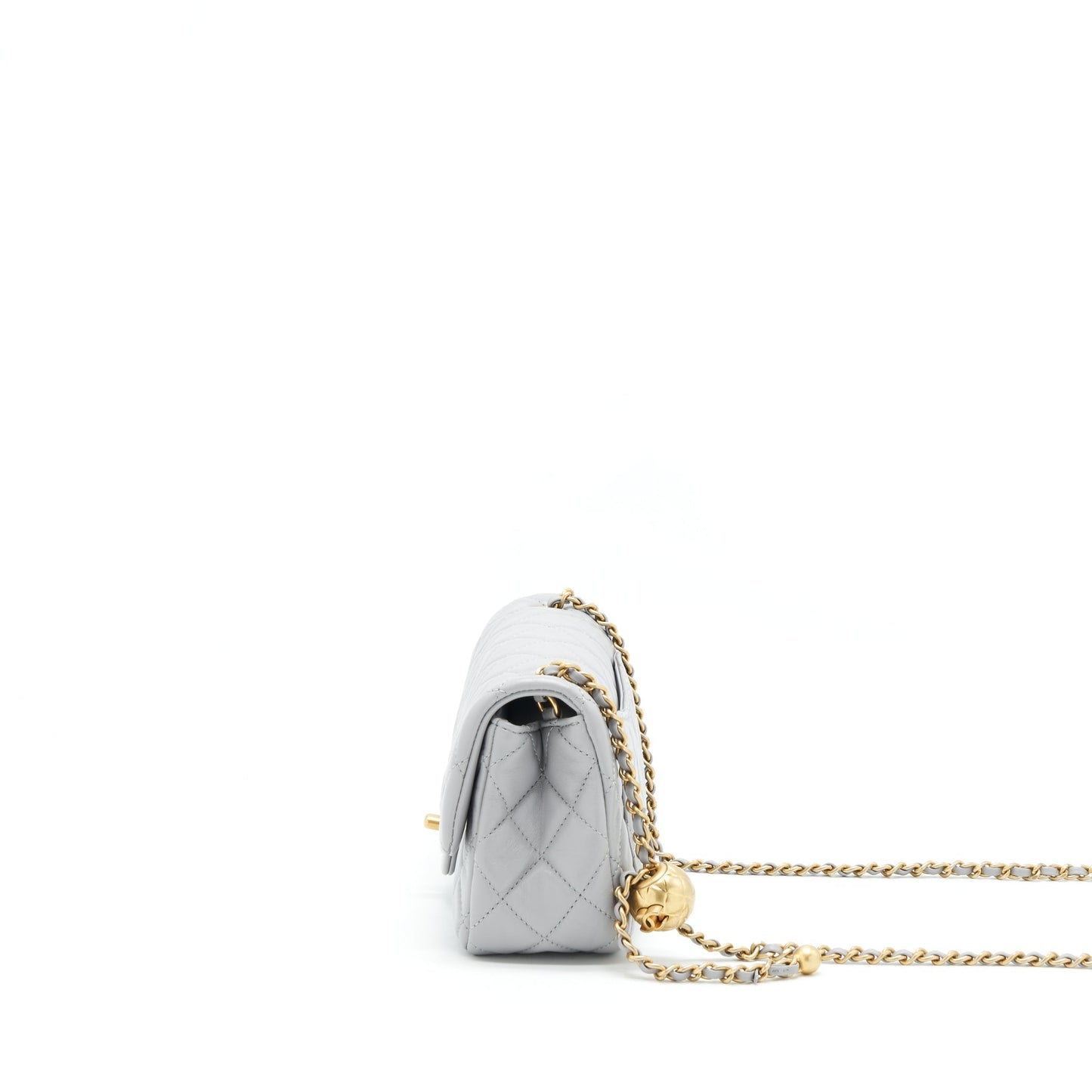 Chanel 21B pearl Crush Mini Rectangular Flap Bag Grey