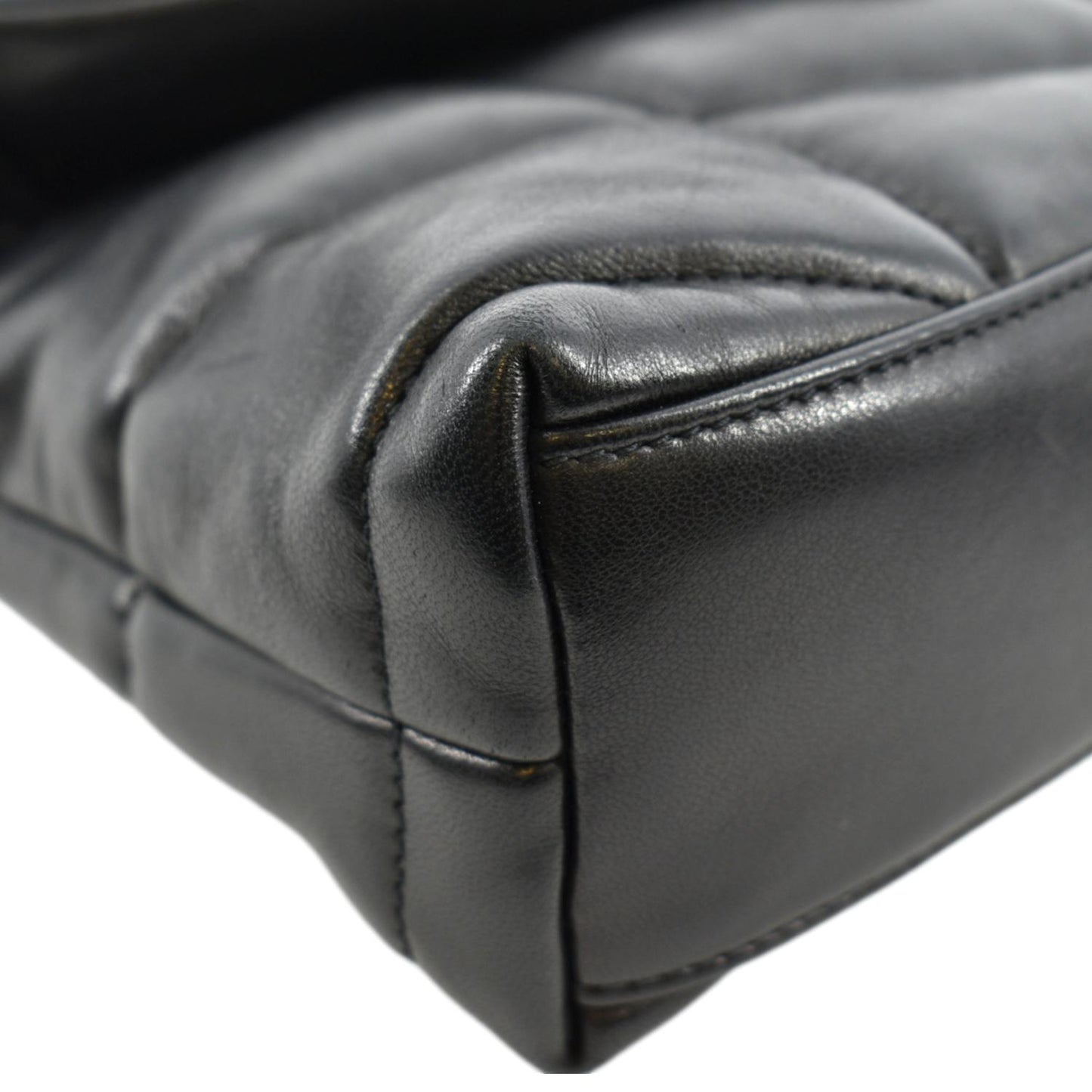 SAINT LAURENT Toy Loulou Puffer Quilted Lambskin Leather Crossbody Bag Black