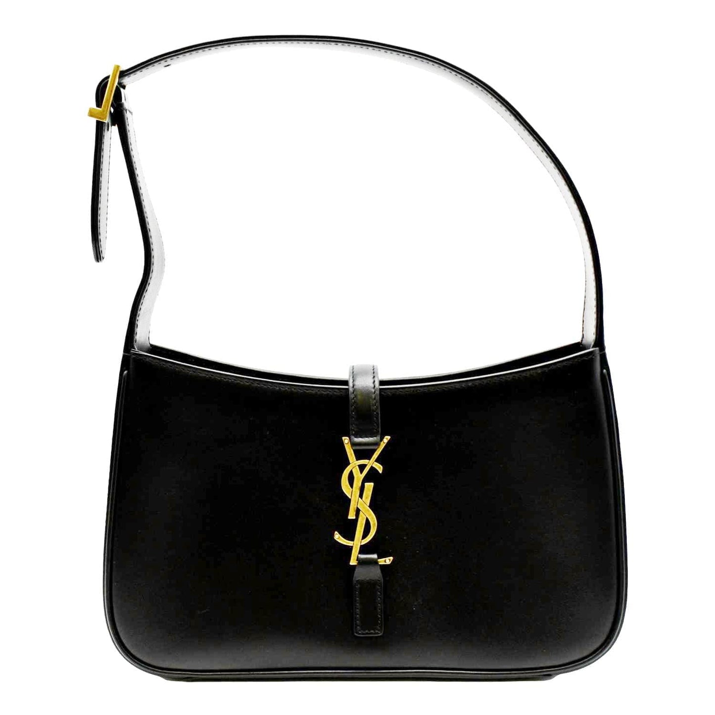 SAINT LAURENT Le 5 A 7 Leather Satchel Bag Black