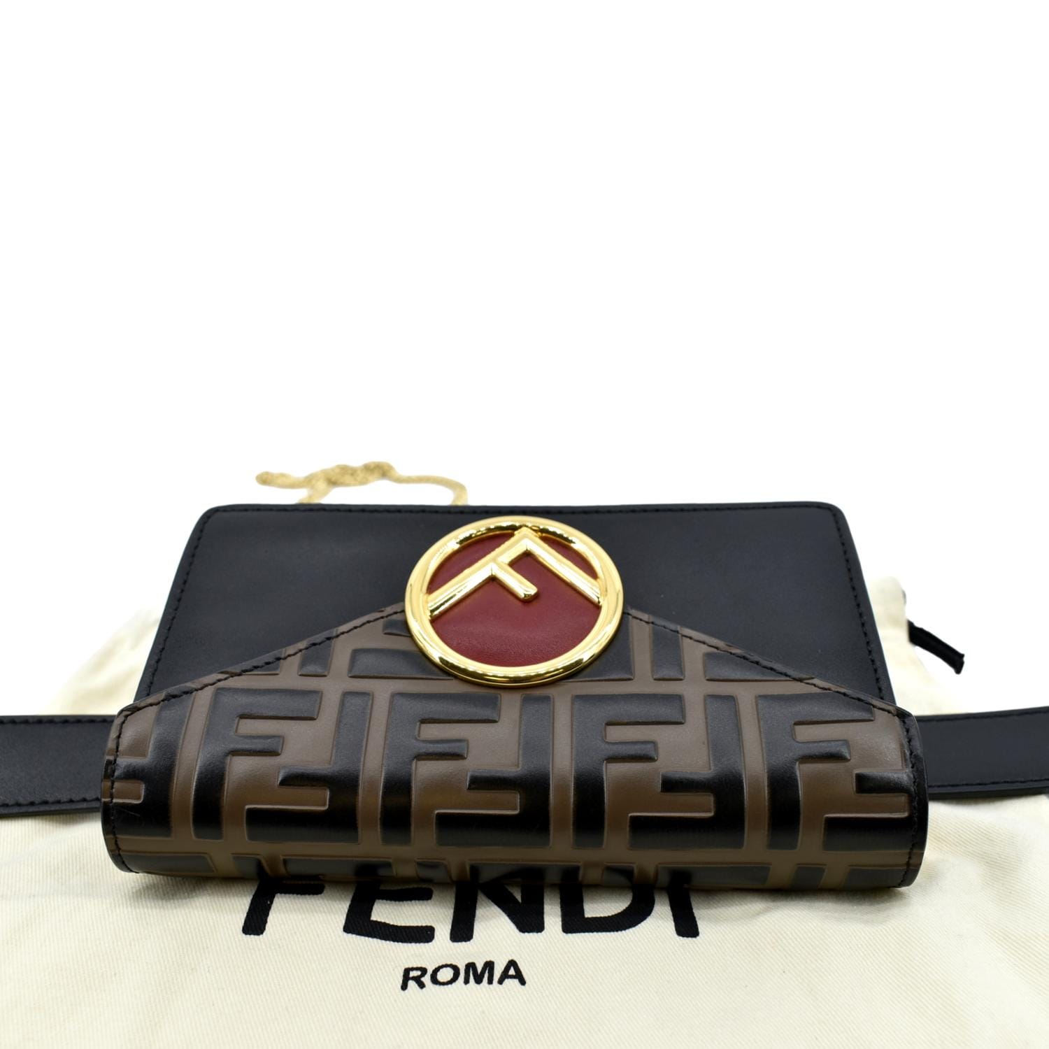 FENDI Baguette Medium Leather Chain Shoulder Bicolor Bag Pink