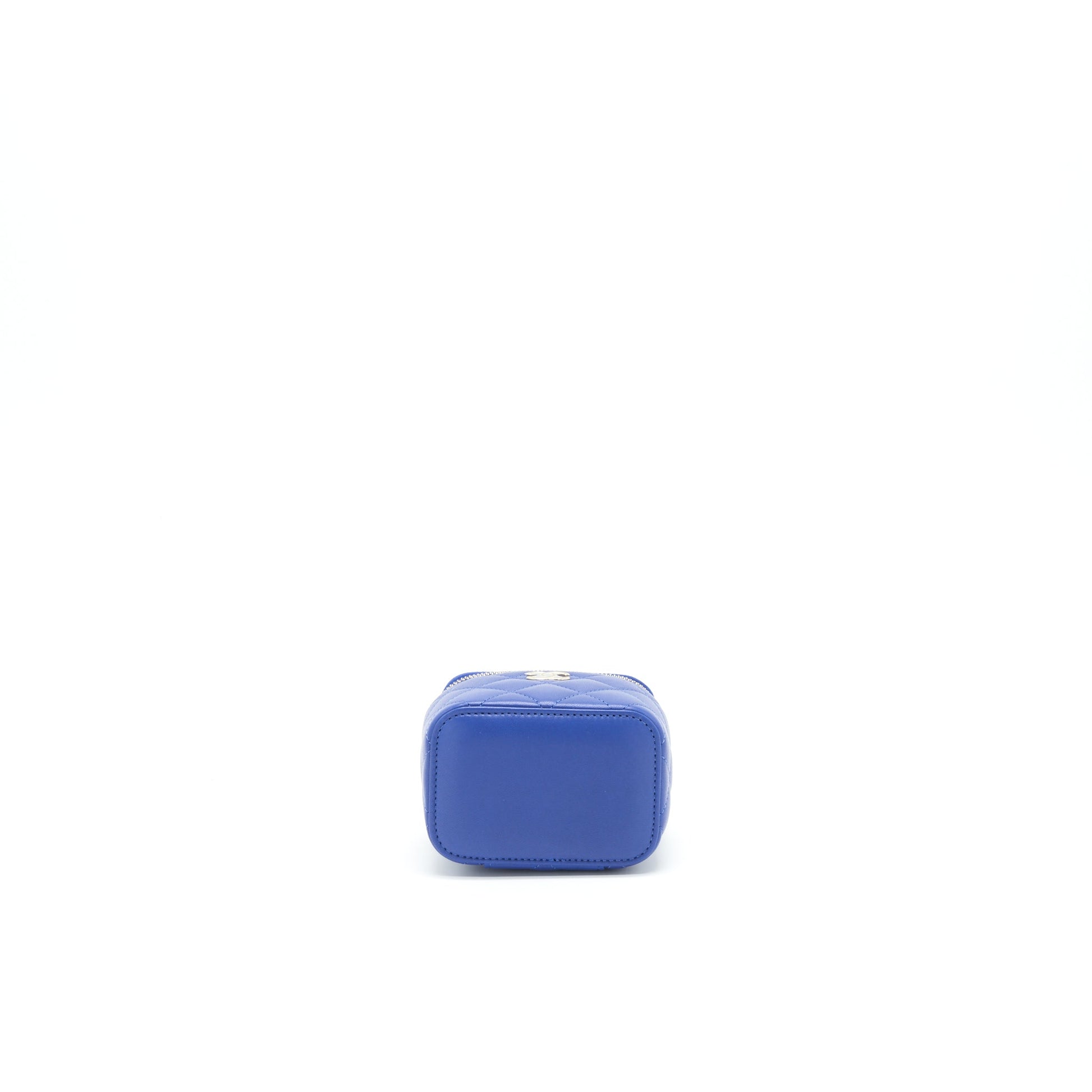 Chanel 21K mini Top handle Vanity with Chain Blue L