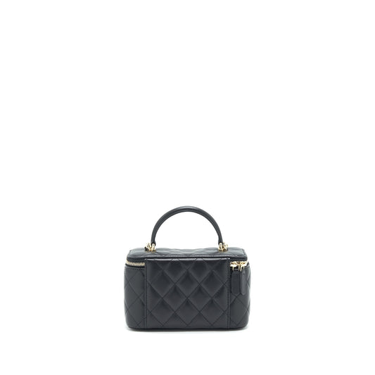 Chanel 21K Top Handle Rectangular Vanity With Chain Black L