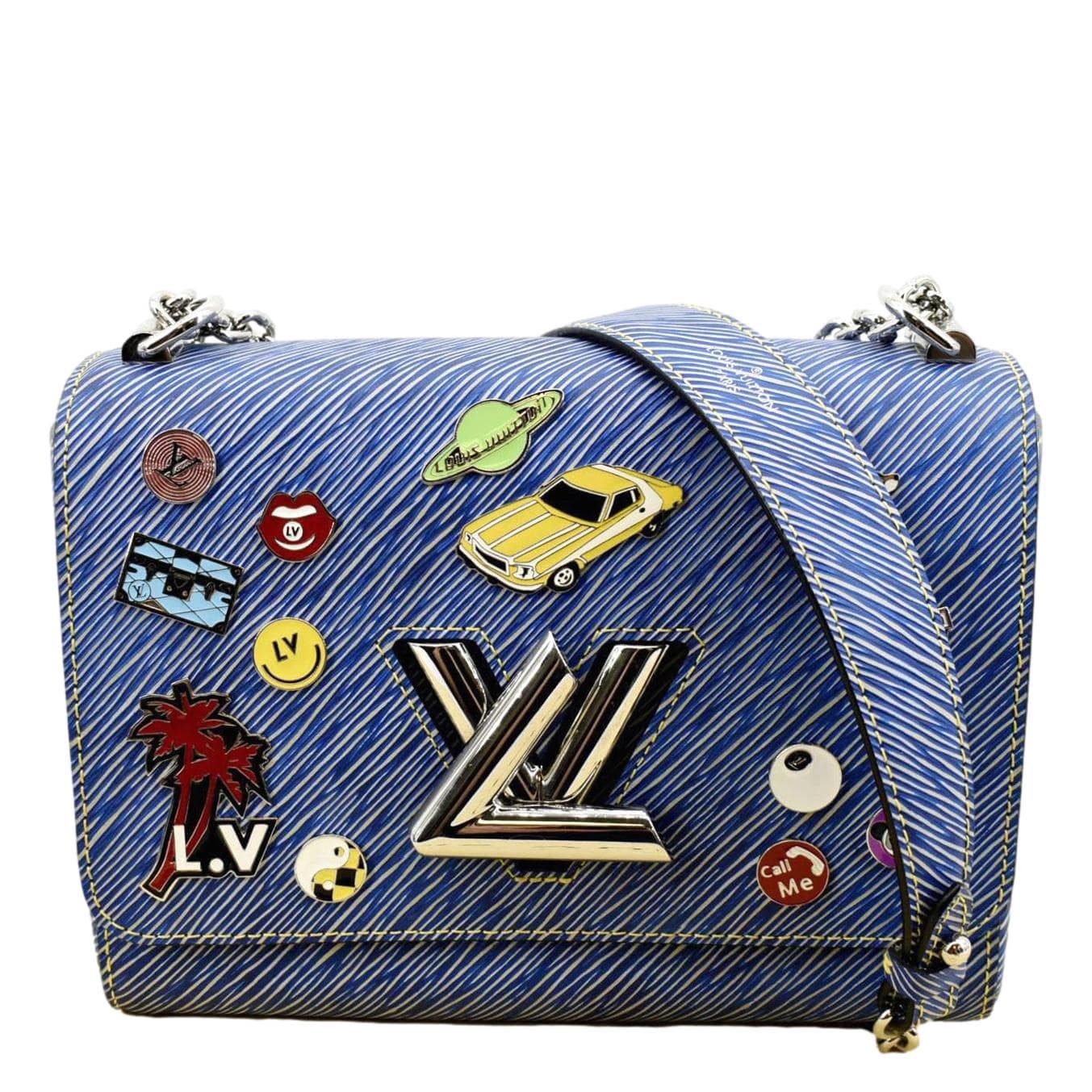 LOUIS VUITTON Twist Denim Charms Epi Leather Crossbody Bag Blue