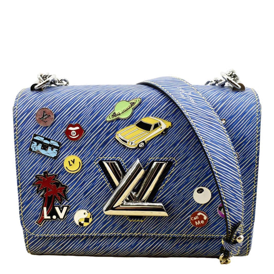 LOUIS VUITTON Twist Denim Charms Epi Leather Crossbody Bag Blue