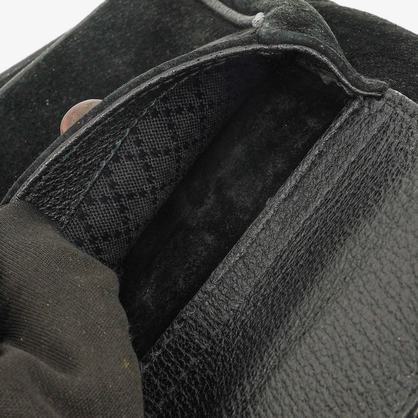 Gucci Vintage Black Suede and Leather Bamboo Backpack