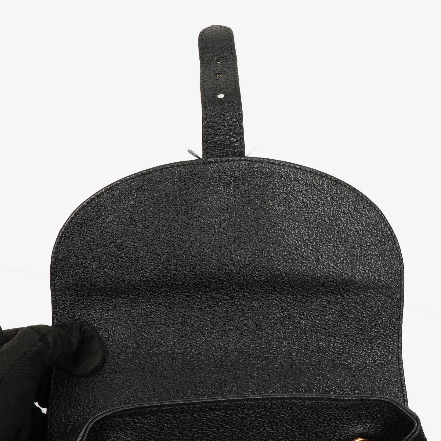 Gucci Vintage Black Suede and Leather Bamboo Backpack