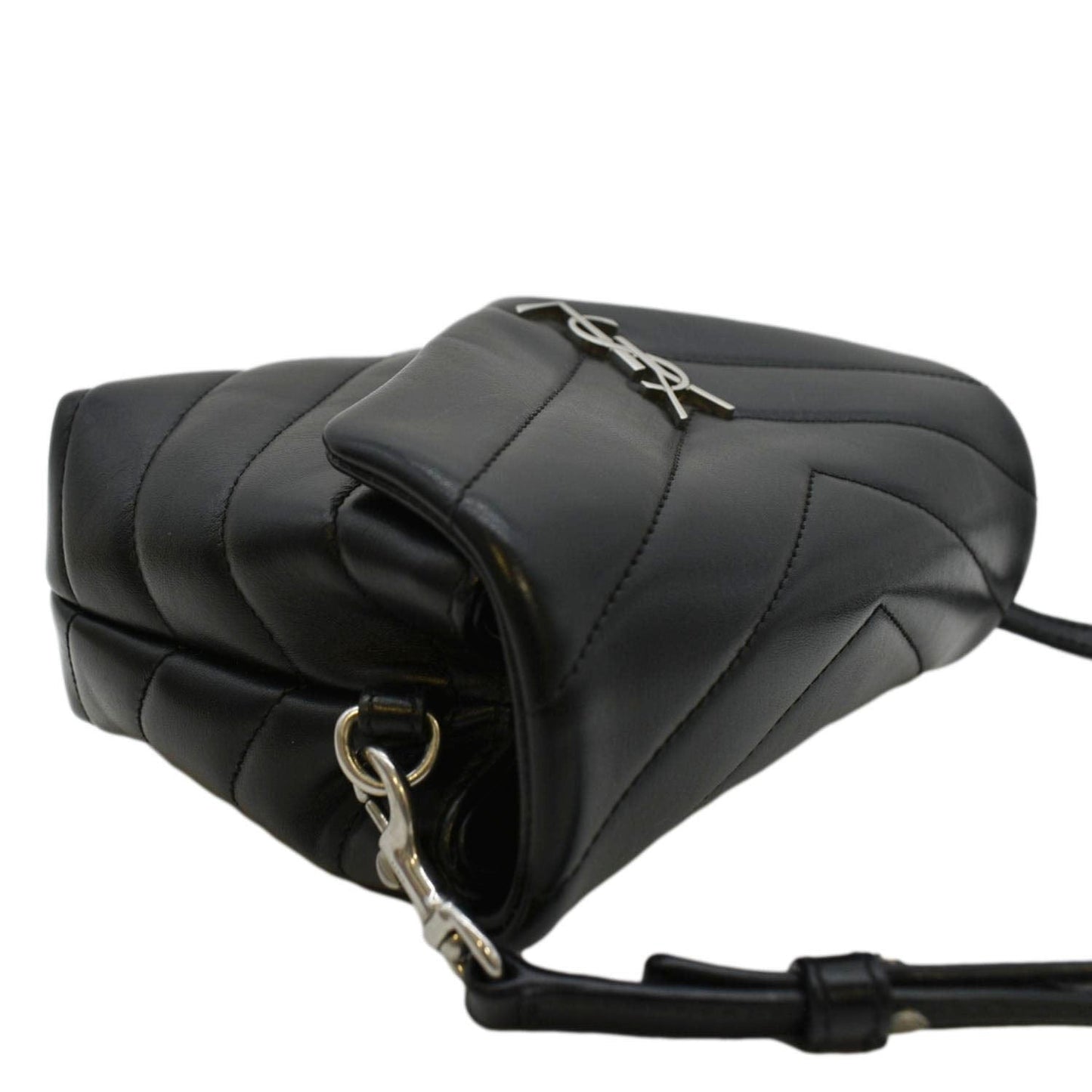 SAINT LAURENT Loulou Toy Matelasse Leather Shoulder Bag Black