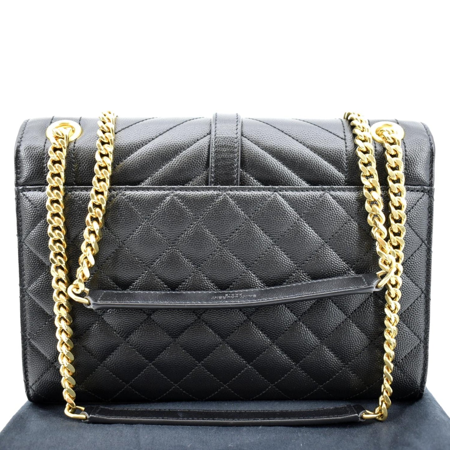 SAINT LAURENT Envelope Medium Matelasse Leather Crossbody Bag Black