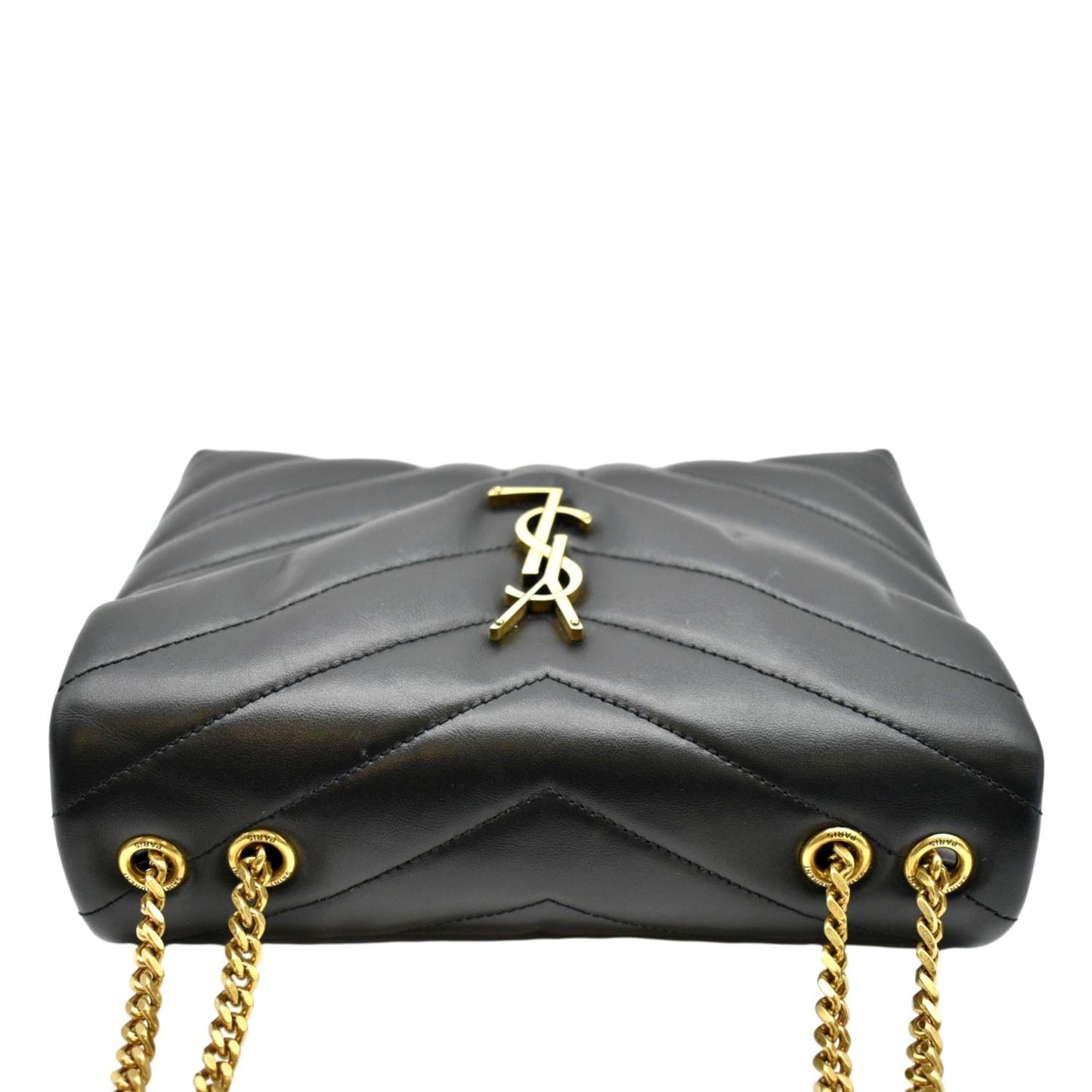 SAINT LAURENT Loulou Small Matelasse Leather Chain Shoulder Bag Black