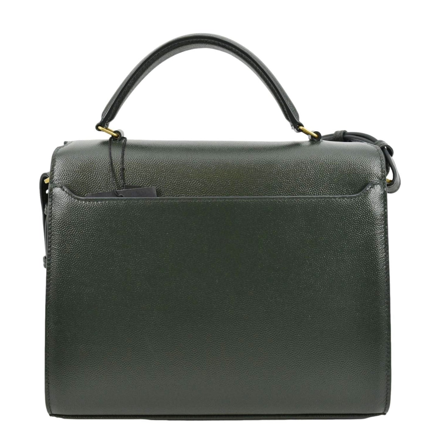 SAINT LAURENT Cassandra Top Handle Leather Shoulder Bag Green