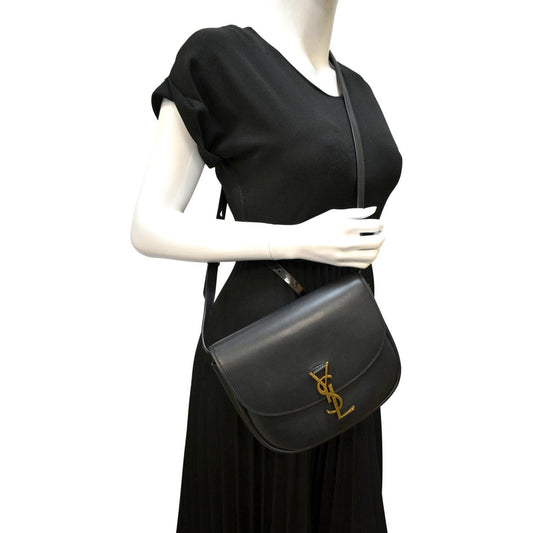 SAINT LAURENT Kaia Leather Crossbody Bag Black