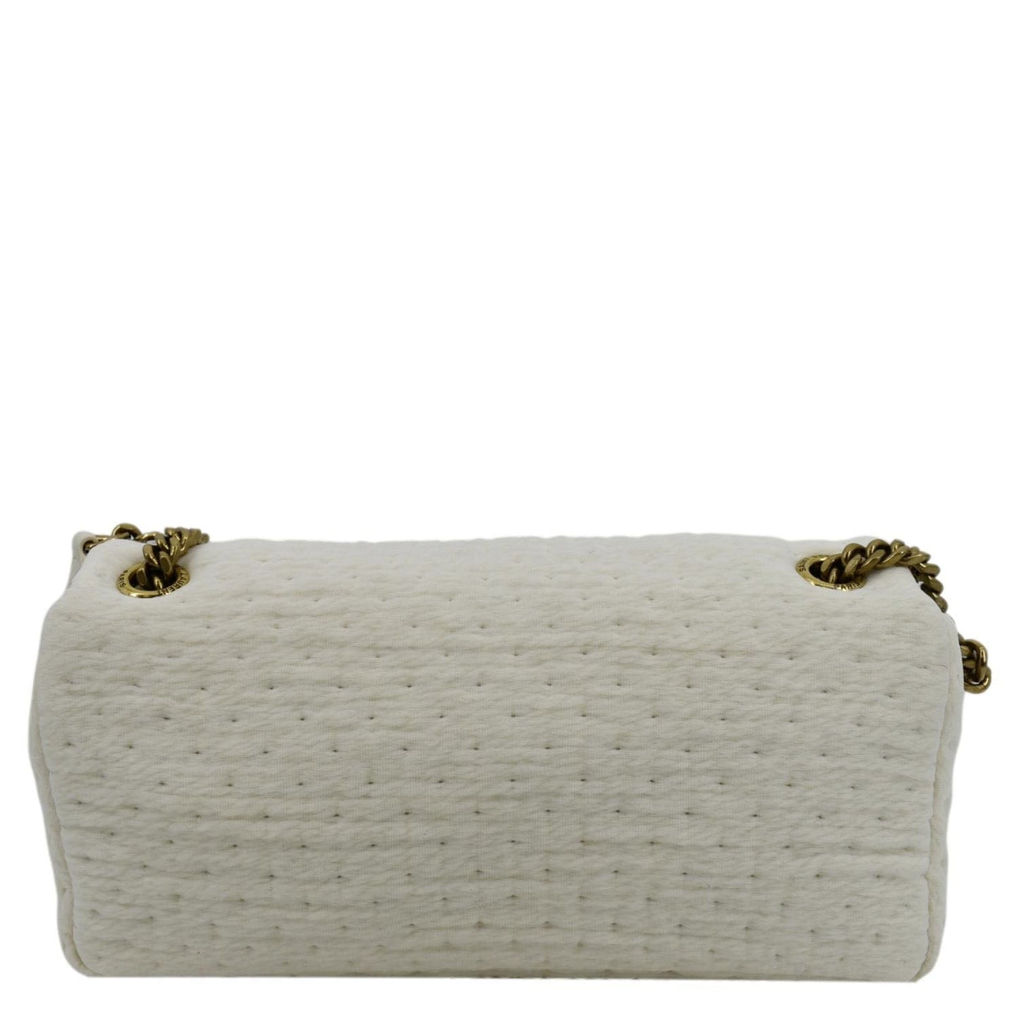 SAINT LAURENT Calypso Organza Leather Crossbody Bag White