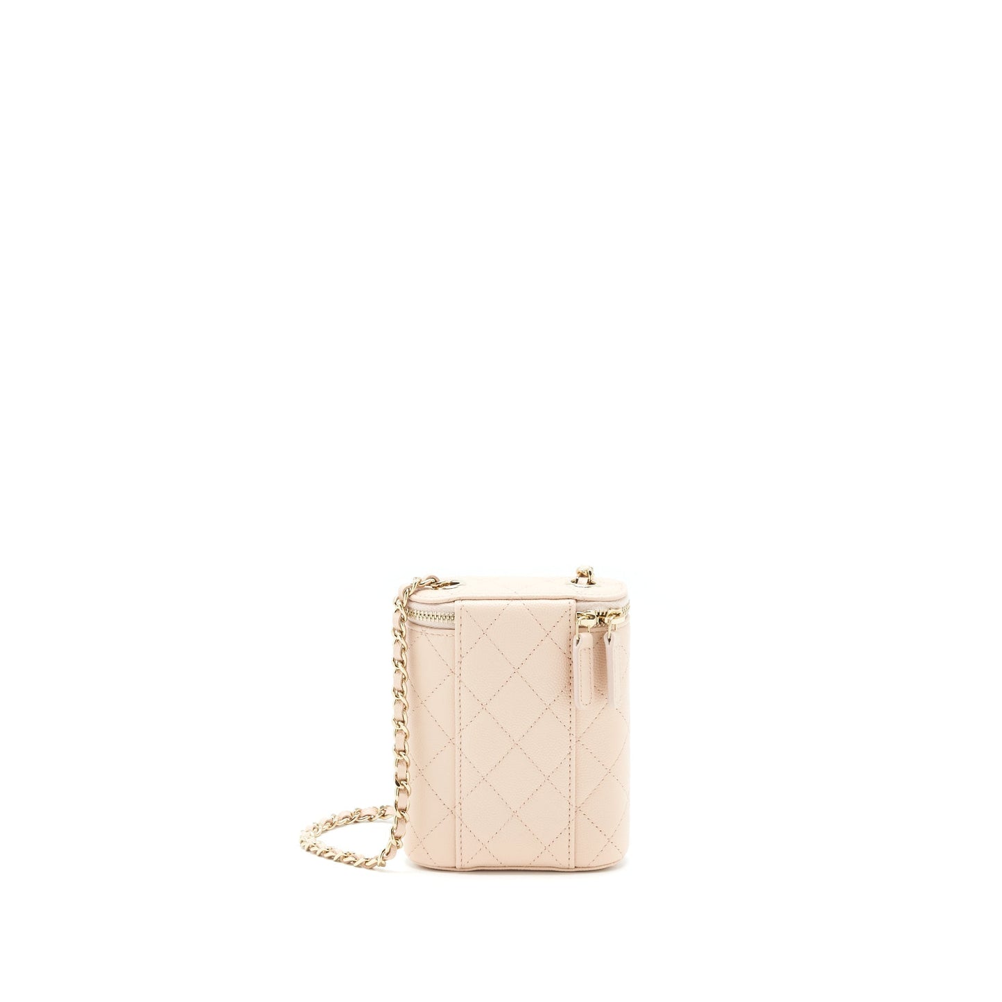Chanel 22C Vertical vanity with chain Caviar beige L
