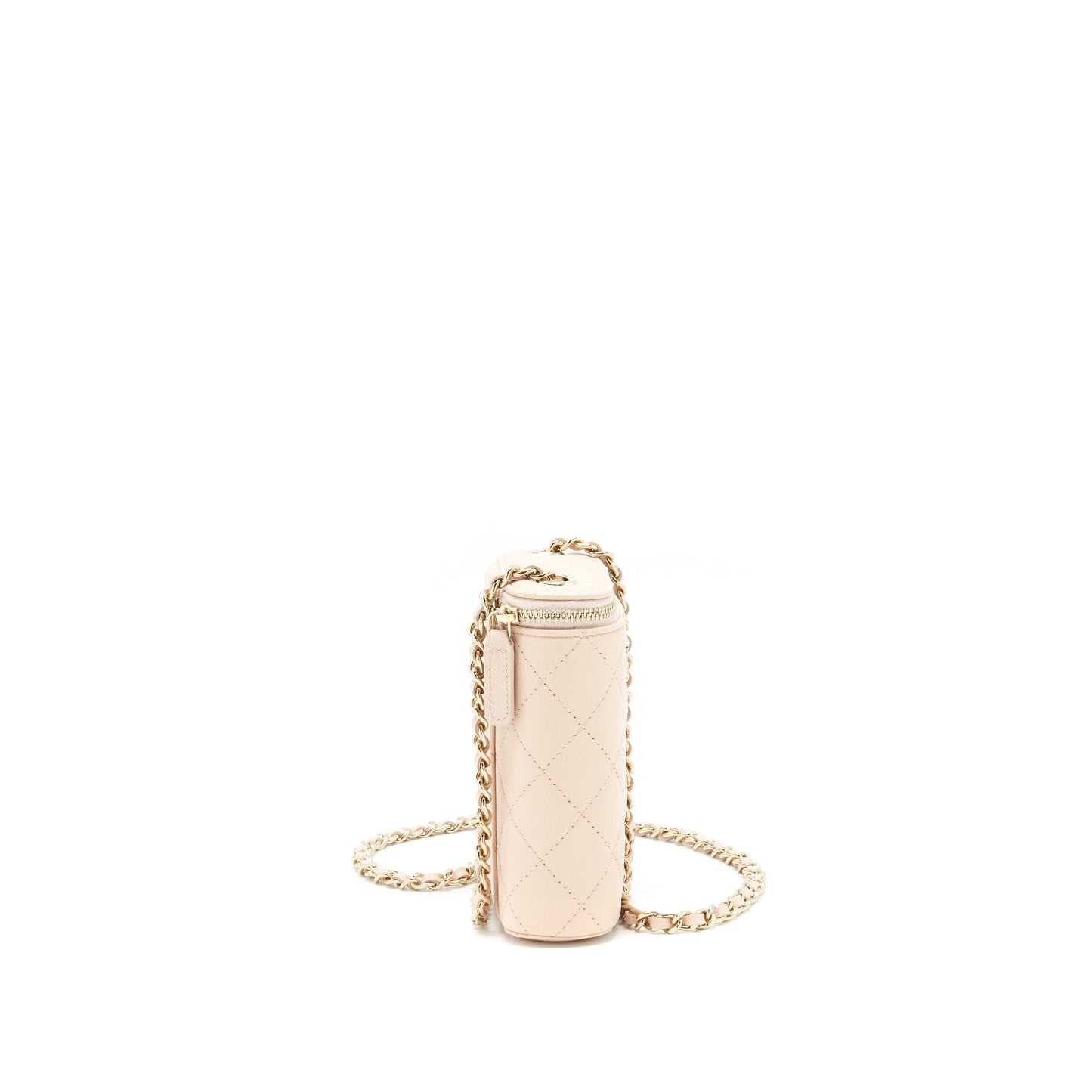 Chanel 22C Light Beige Caviar Vertical Vanity With Chain L