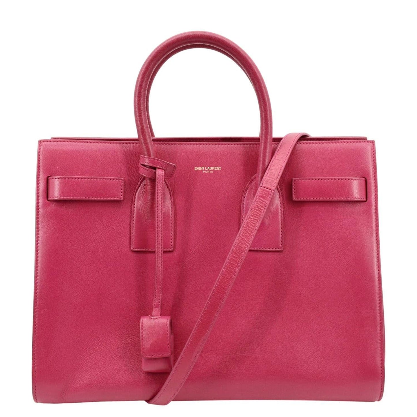 SAINT LAURENT Sac de Jour Leather Satchel Shoulder Bag Pink