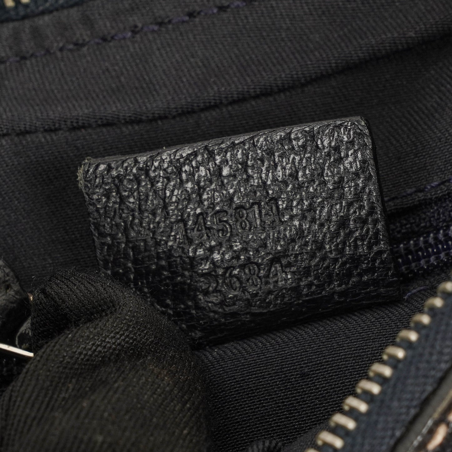 Gucci Charmy Navy GG Canvas Hobo Bag