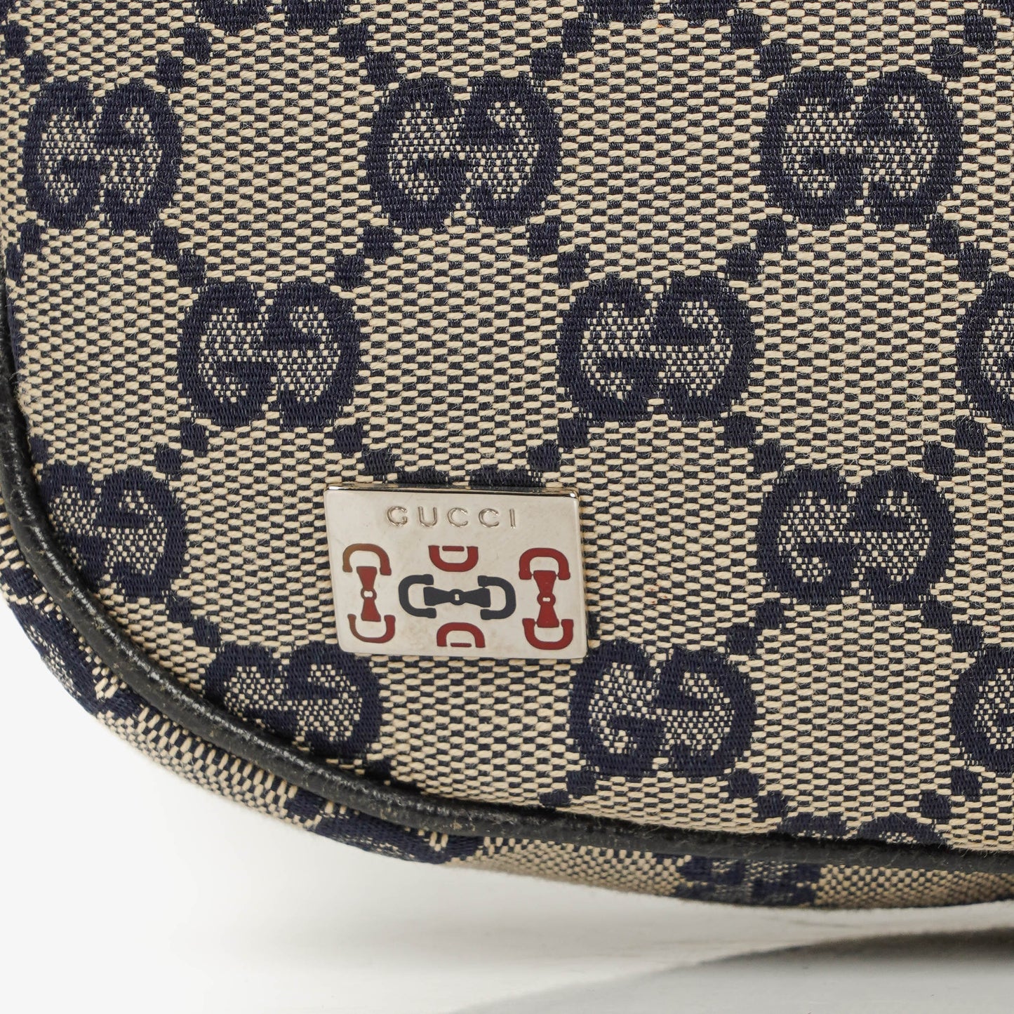 Gucci Charmy Navy GG Canvas Hobo Bag