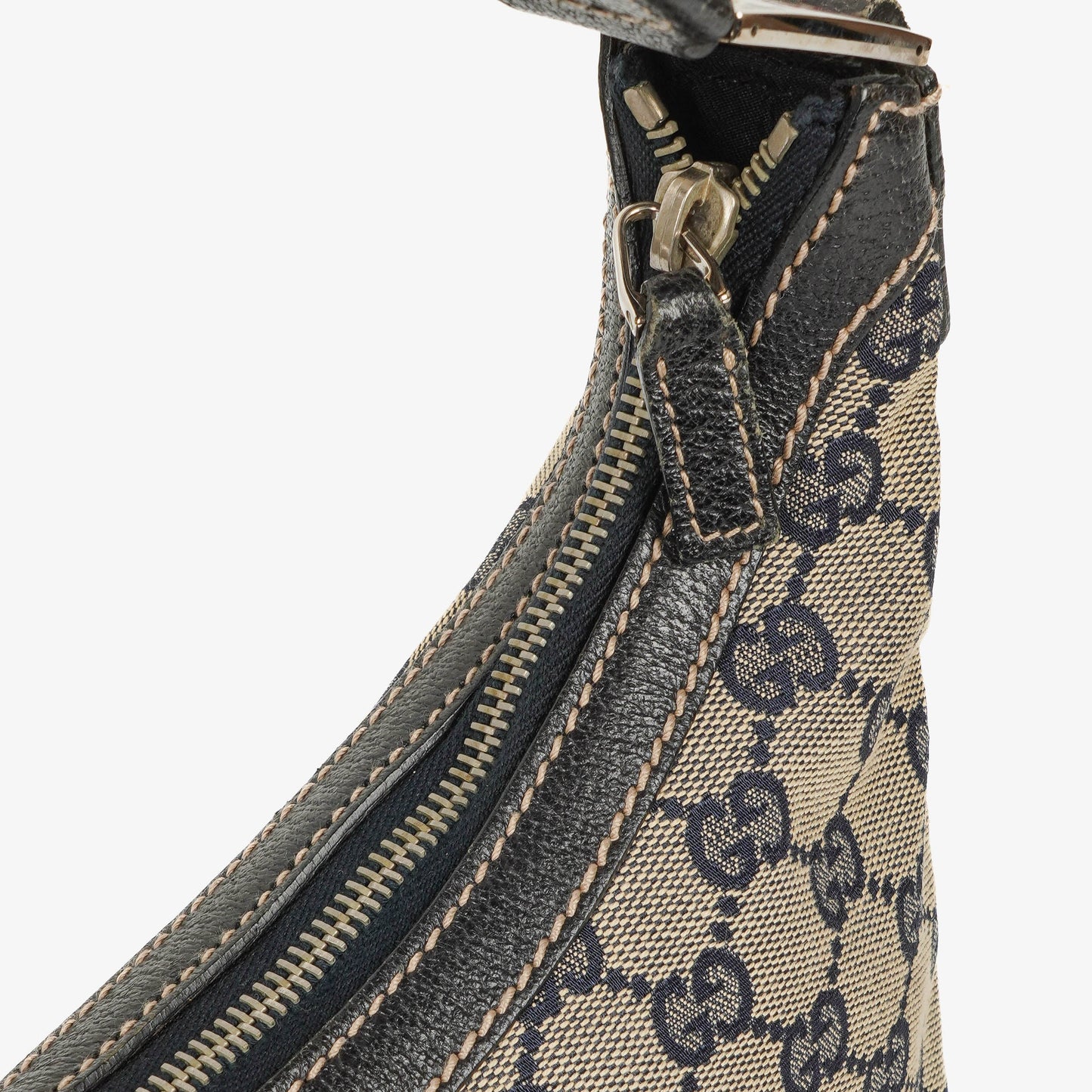 Gucci Charmy Navy GG Canvas Hobo Bag