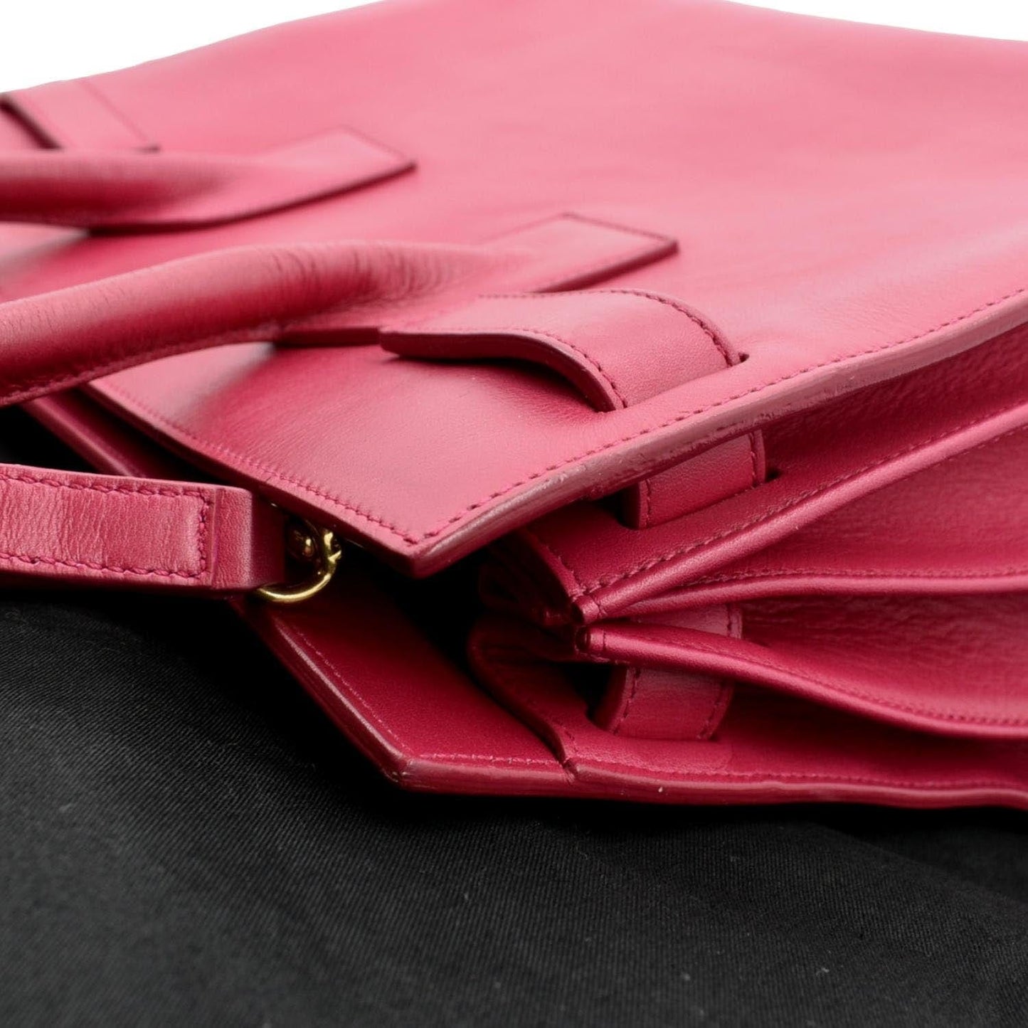 SAINT LAURENT Sac de Jour Leather Satchel Shoulder Bag Pink