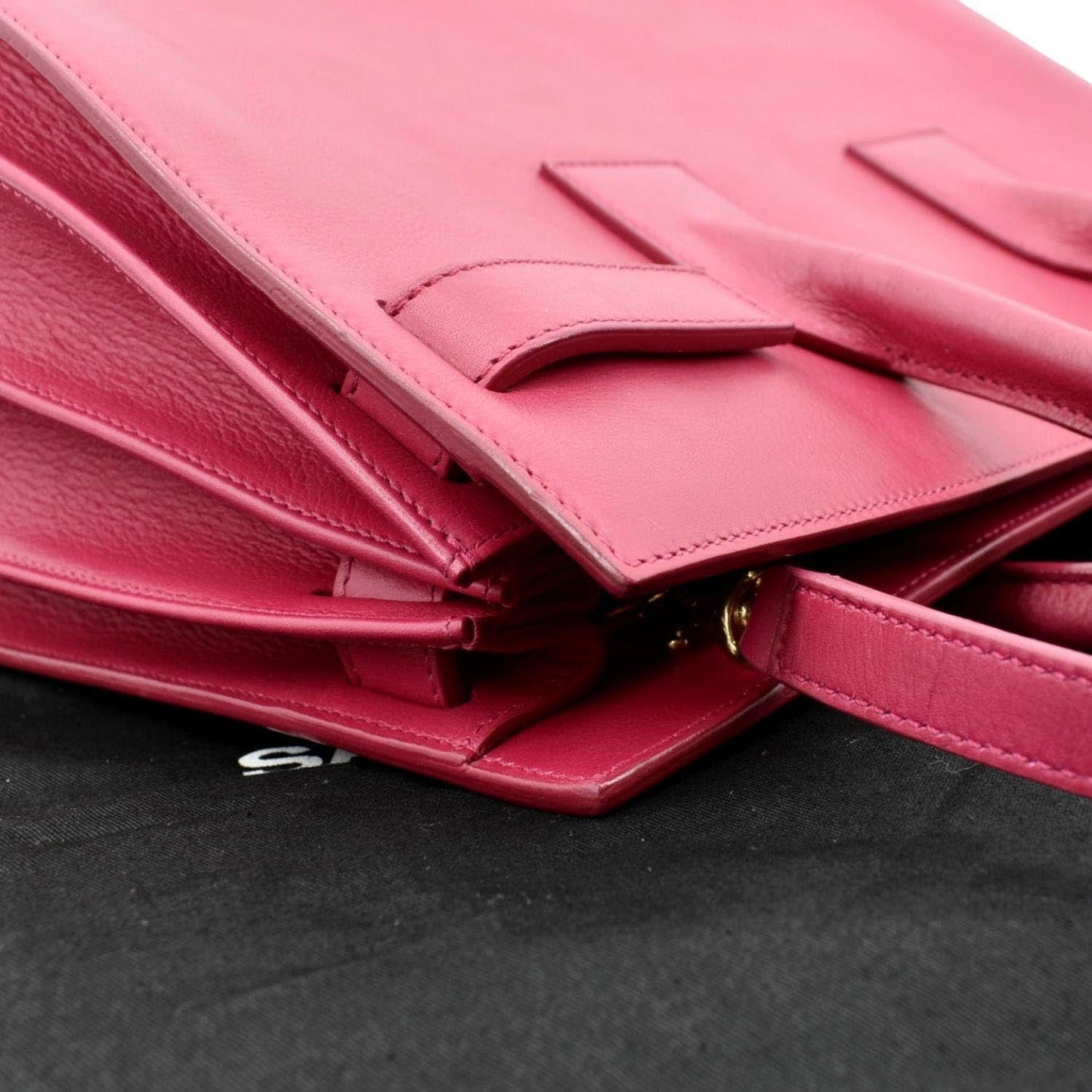 SAINT LAURENT Sac de Jour Leather Satchel Shoulder Bag Pink