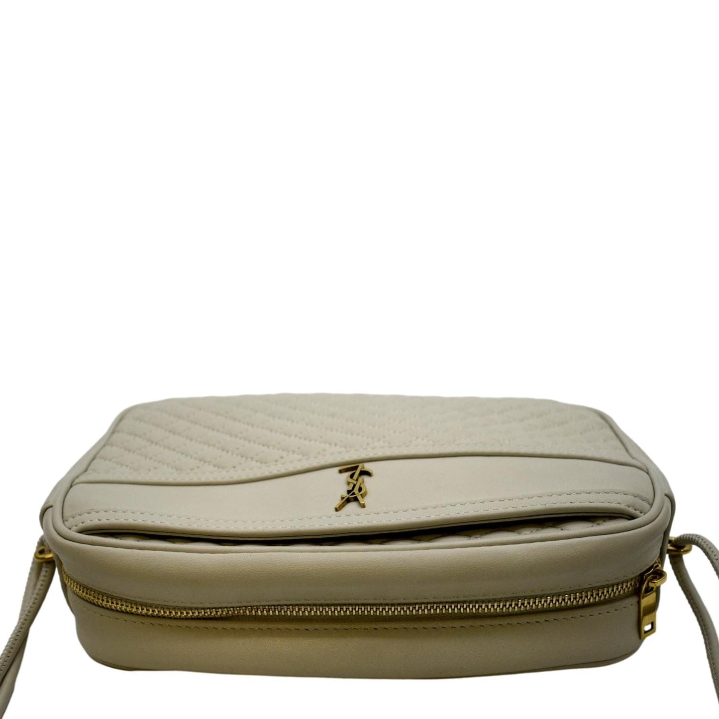 SAINT LAURENT Victoire Camera Shoulder Bag Creme