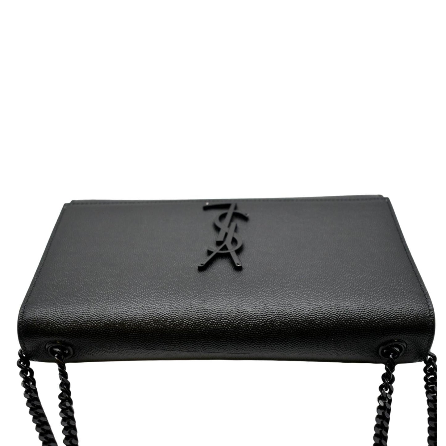 SAINT LAURENT Kate Leather Chain Clutch Crossbody Bag Black