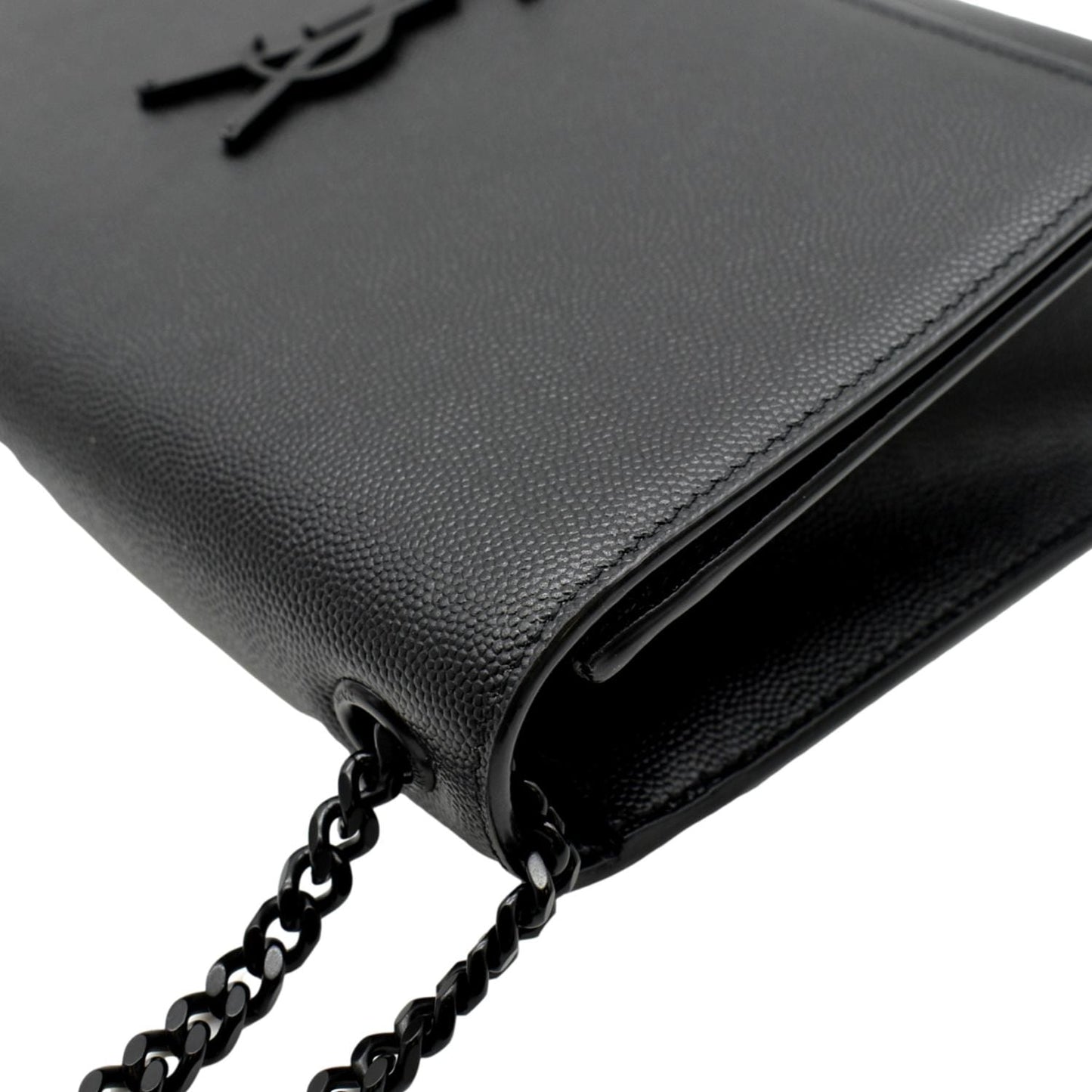SAINT LAURENT Kate Leather Chain Clutch Crossbody Bag Black