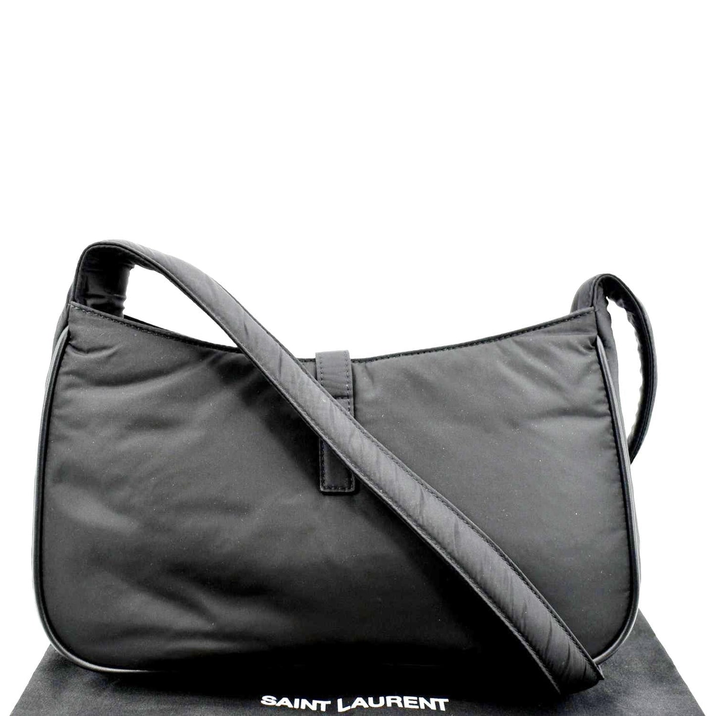 SAINT LAURENT Le 5 A 7 Re-Nylon Crossbody Bag Black