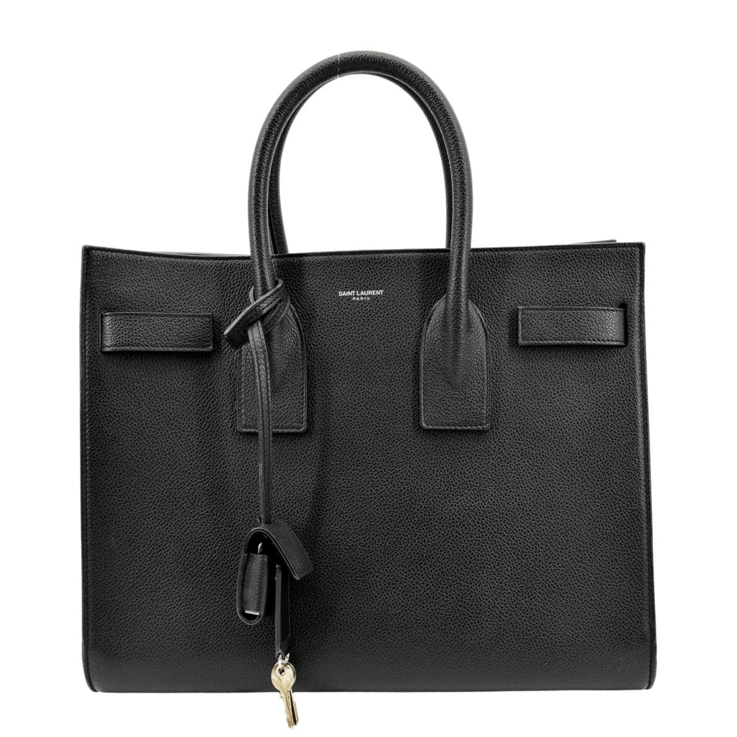 SAINT LAURENT Sac de Jour Leather Satchel Shoulder Bag Black