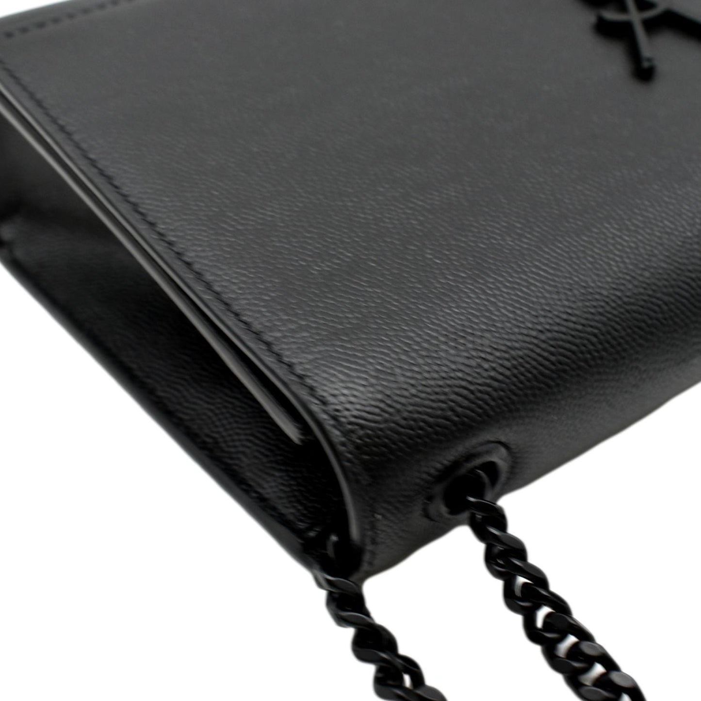 SAINT LAURENT Kate Leather Chain Clutch Crossbody Bag Black