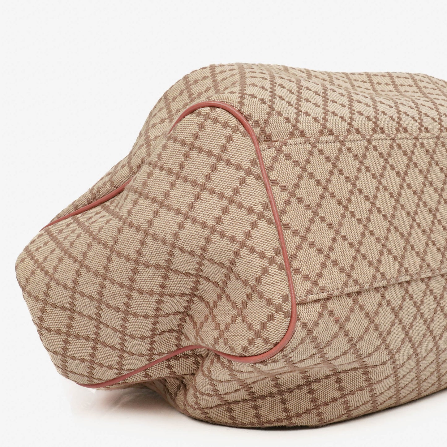 Gucci Beige/Pink Diamante Canvas Sukey Shoulder Hobo Bag