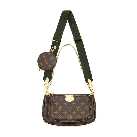 Louis Vuitton multi Pochette accessories monogram Canvas with khaki strap