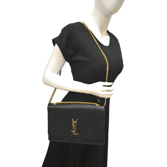 SAINT LAURENT Kate Leather Shoulder Bag Black