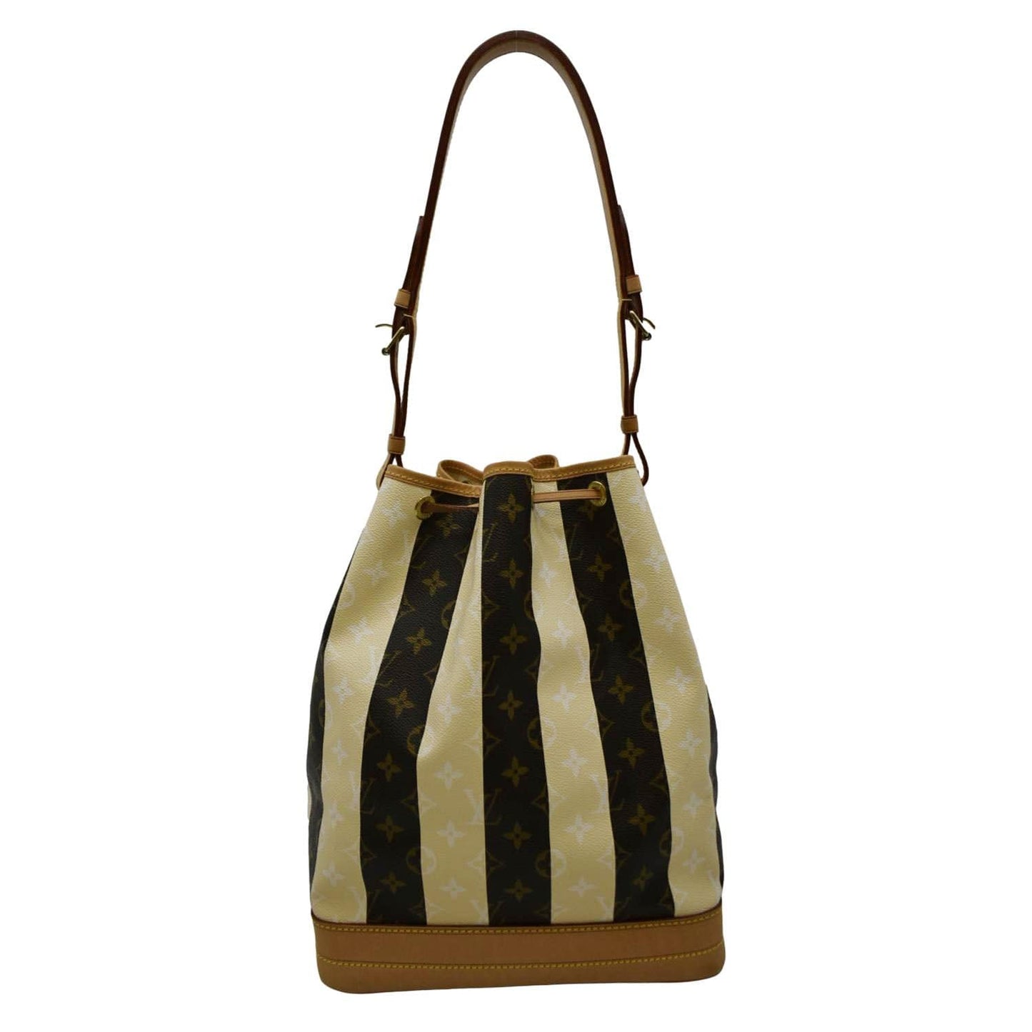 LOUIS VUITTON Noe Monogram Rayures Shoulder Bag Ivory