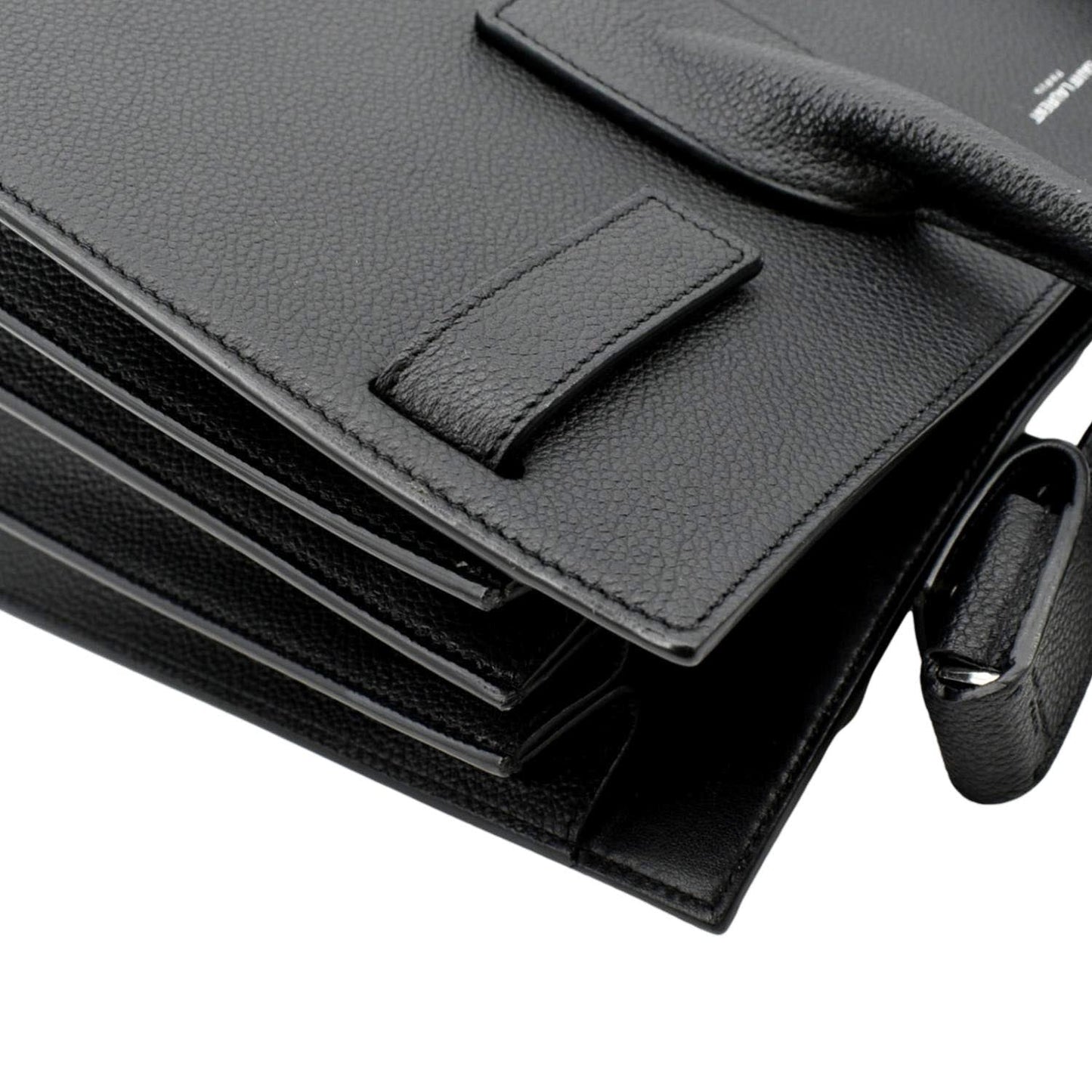 SAINT LAURENT Sac de Jour Leather Satchel Shoulder Bag Black