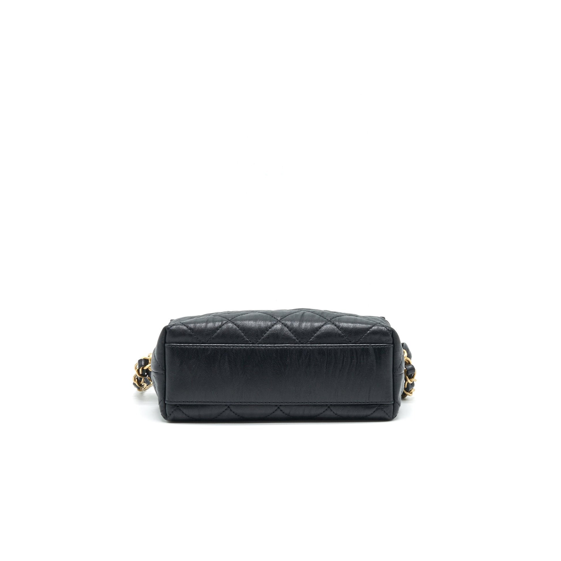 Chanel Small CC Wrapped Strap Bag Crumpled Lambskin