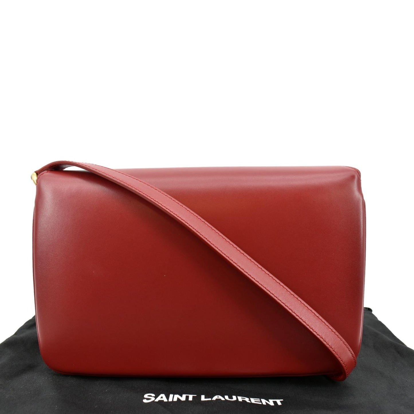 SAINT LAURENT Le Maillon Smooth Leather Shoulder Bag Red