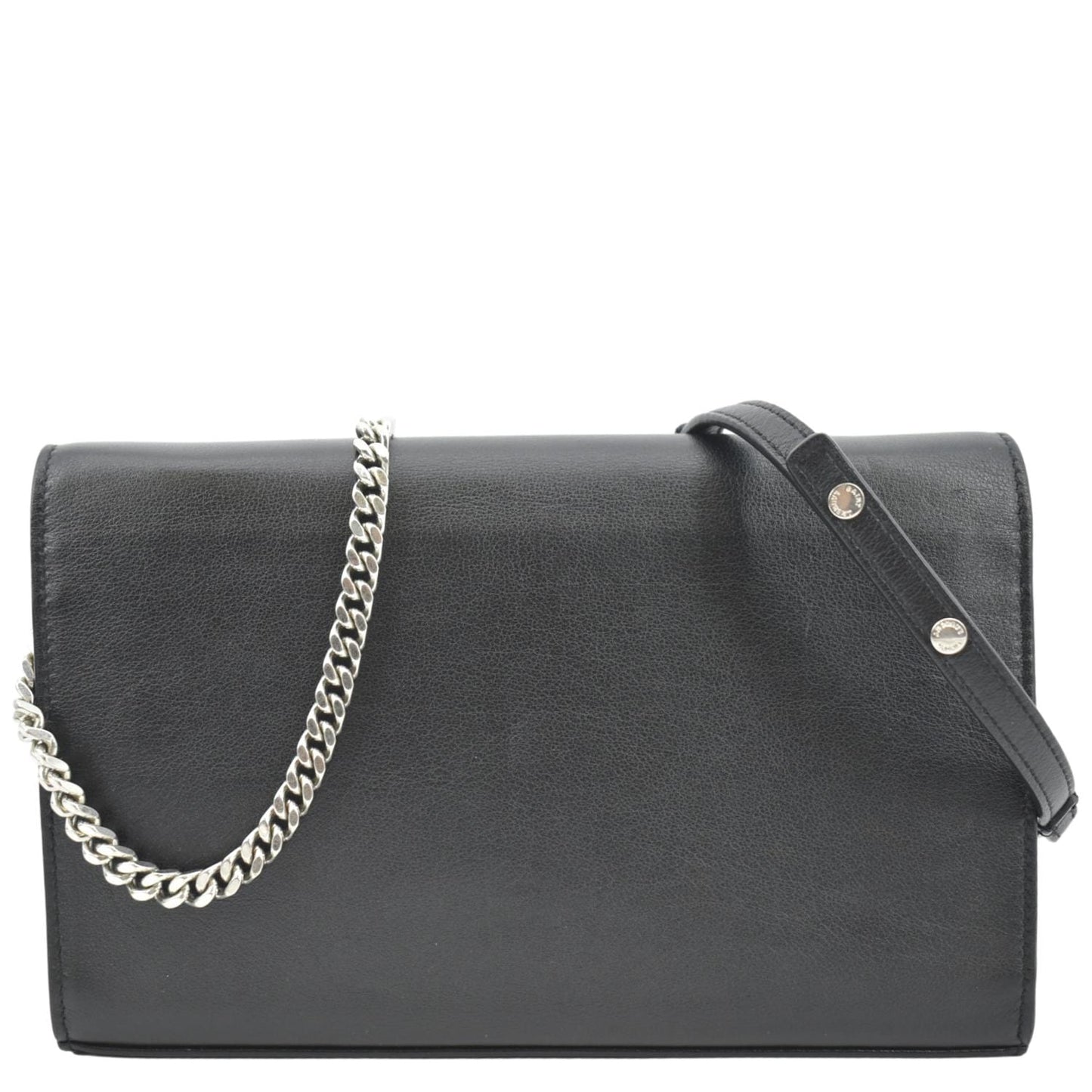 SAINT LAURENT Kate Heart Studded Leather Shoulder Bag Black