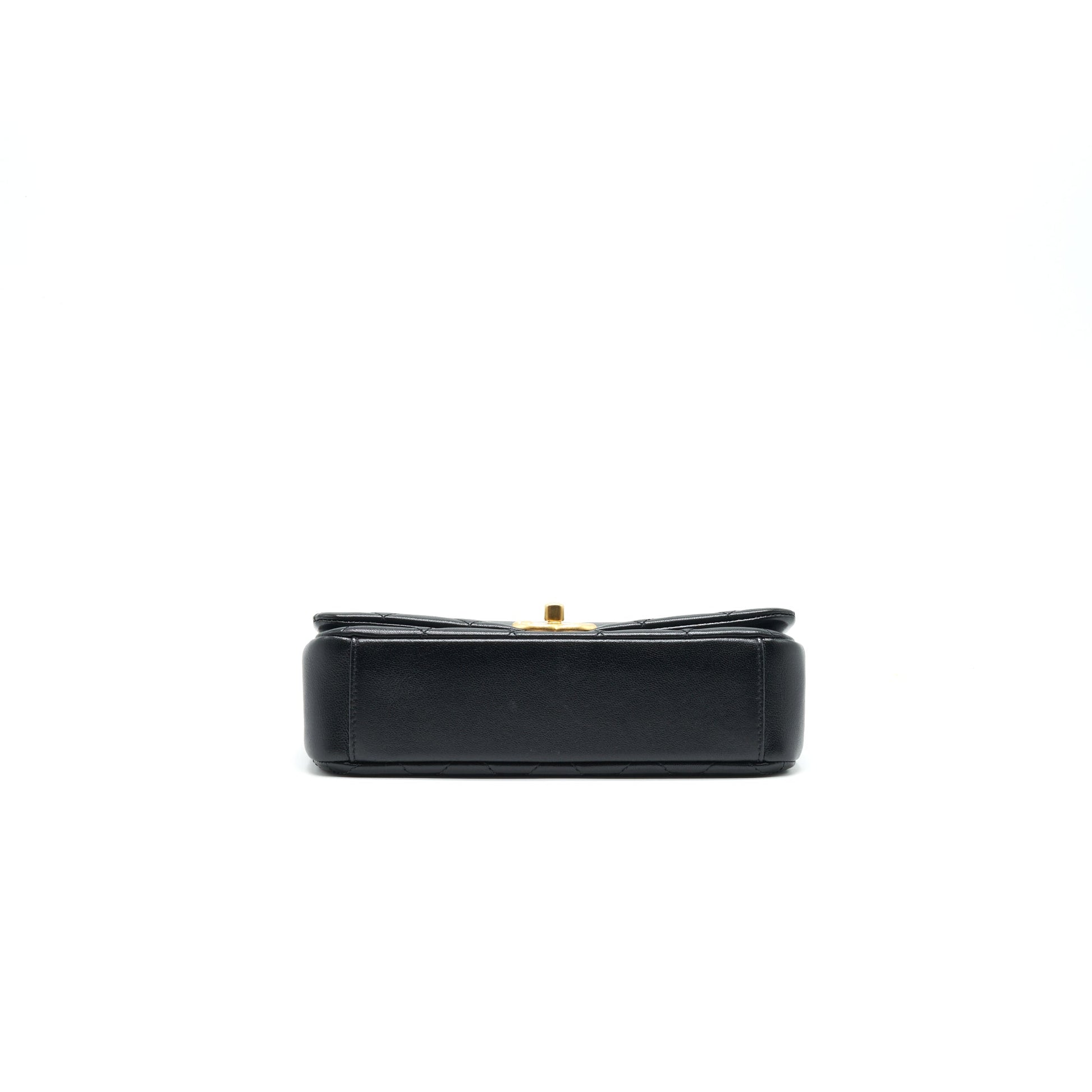 Chanel Shiny Lambskin Flap Bag Black