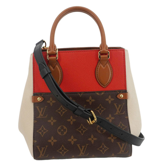 LOUIS VUITTON Fold Monogram Canvas Tote Bag Red