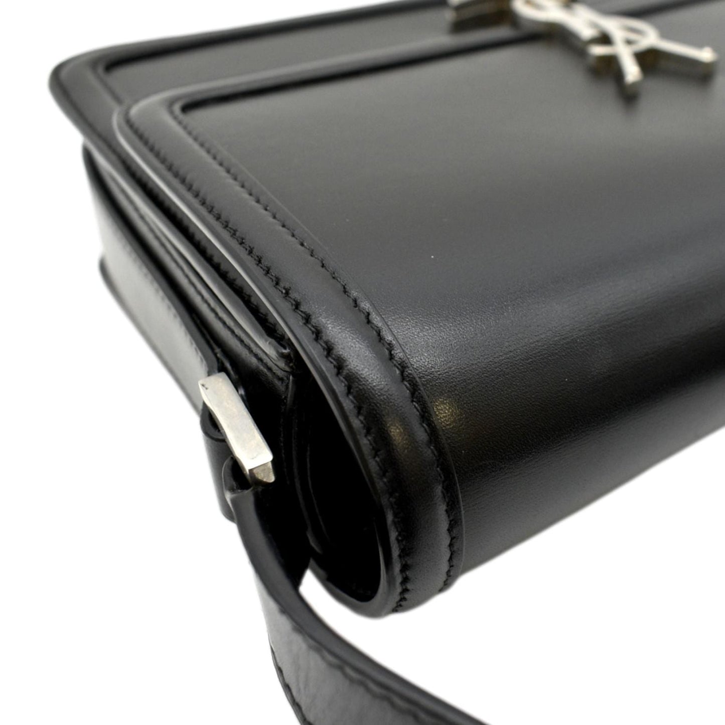 SAINT LAURENT Solferino Medium Leather Shoulder Bag Black